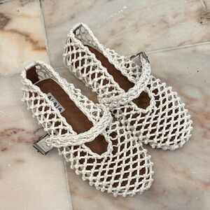 Alaia Women's Leather Woven Flats